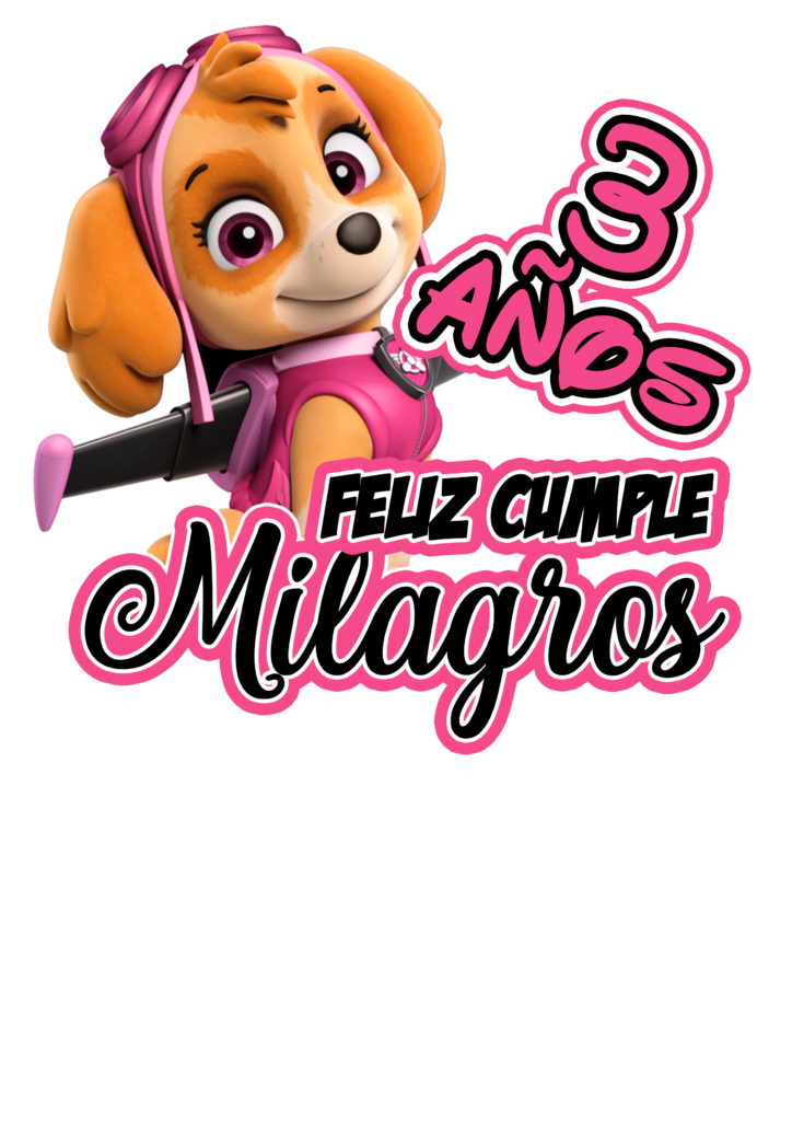 Milagros cake topper skye paw patrol topo de bolo