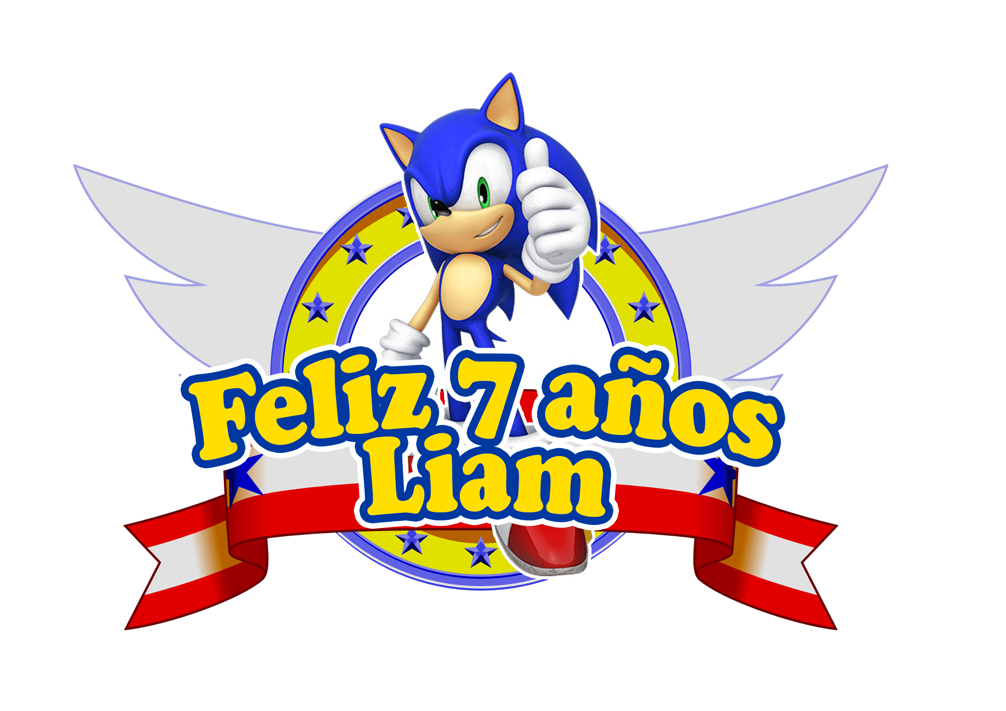 Topper de bolo sonic para imprimir