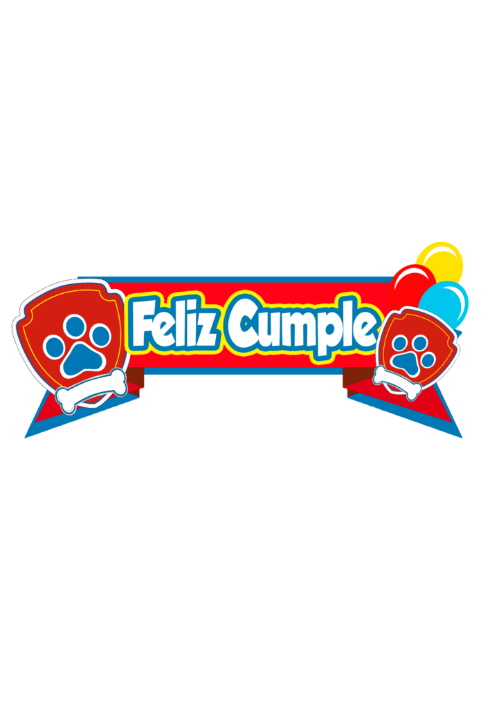 feliz cumple topper paw patrol topo de bolo