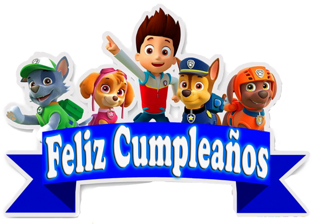 feliz cumple topper paw patrol topo de bolo