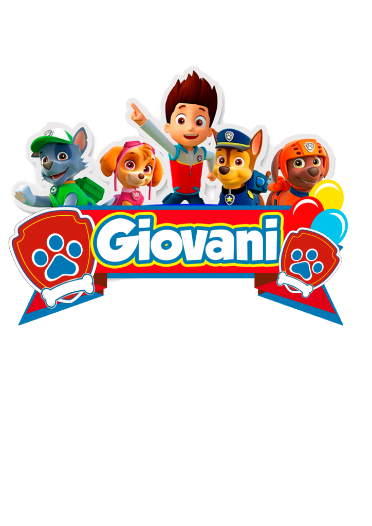 giovani cake topper topo de bolo paw patrol