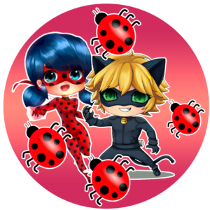 sticker lady bug Miraculous para imprimir redondo