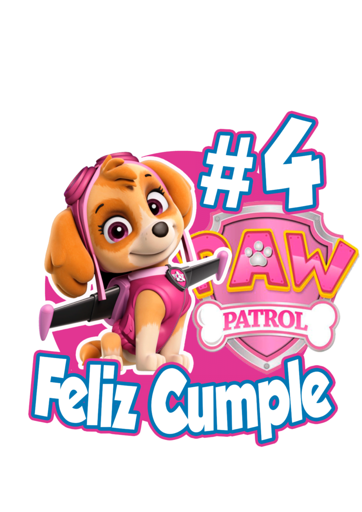 paw patrol 4 ñaos cake topper skye paw patrol topo de bolo