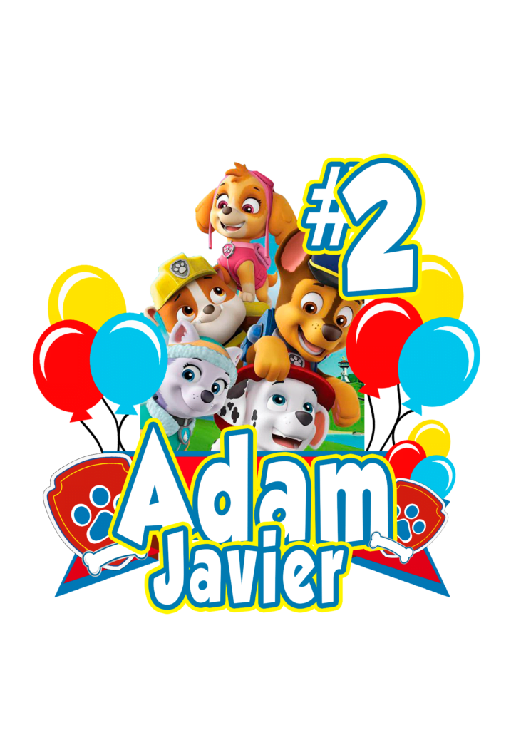 paw patrol adam feliz cumple topper paw patrol topo de bolo