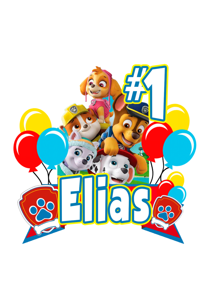 paw patrol elias feliz cumple topper paw patrol topo de bolo