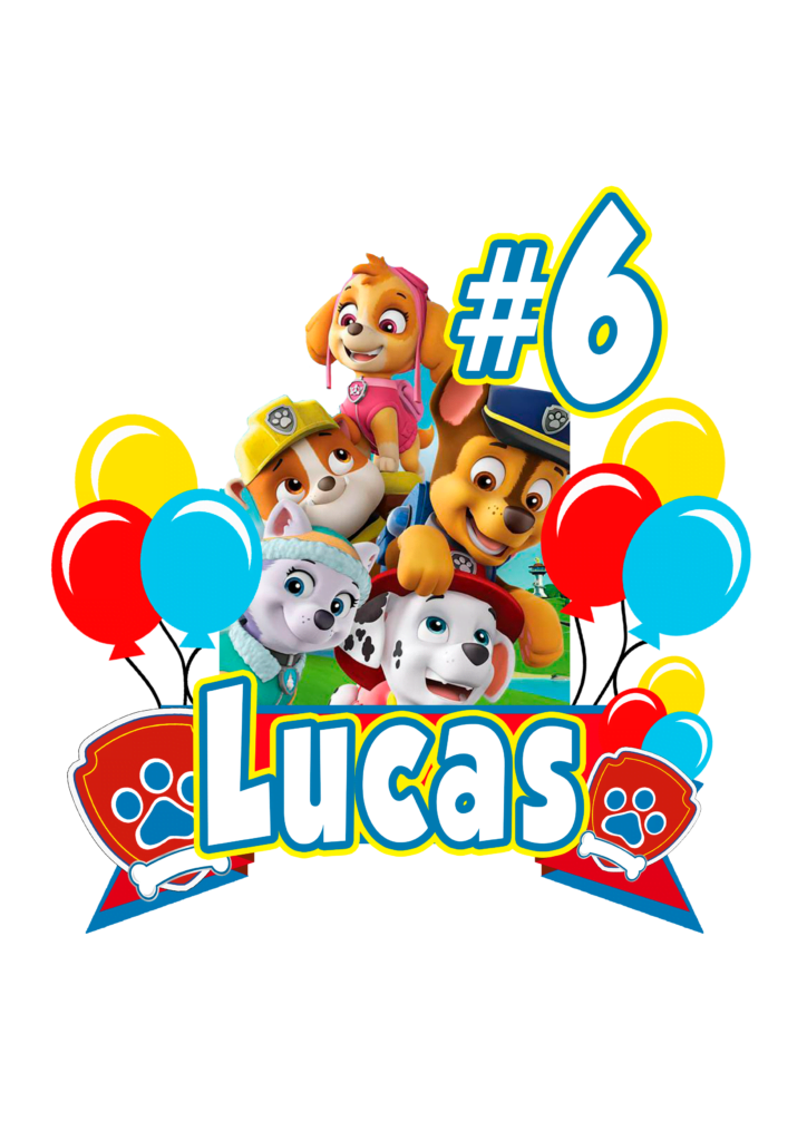 paw patrol lucas feliz cumple topper paw patrol topo de bolo