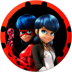 sticker redondo Miraculous lady bug para imprimir gratis