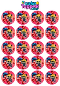 Sticker para imprimir lady bug Miraculous redondo