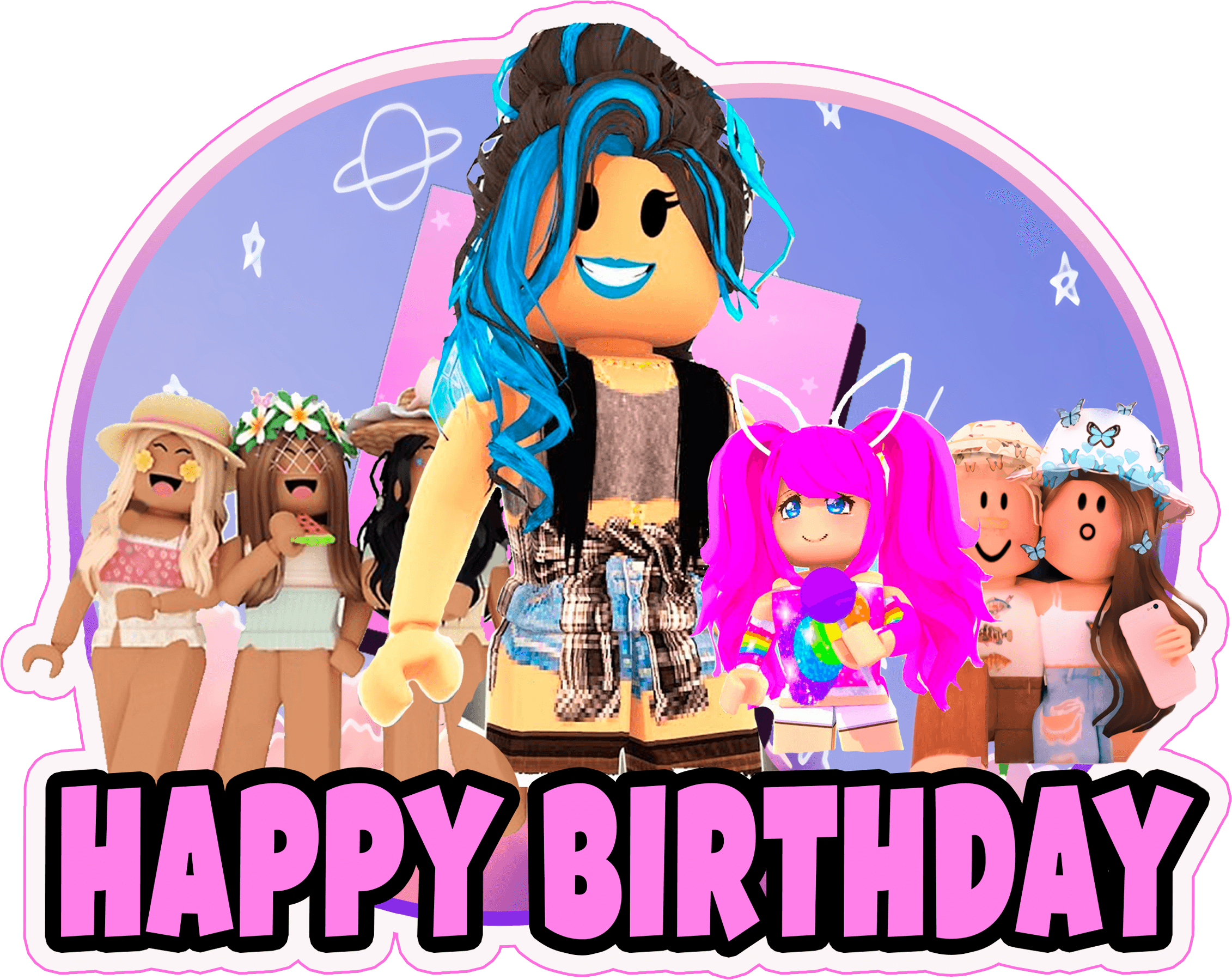 Printable Girls Roblox Cake Topper PNG Instant Digital -  Portugal