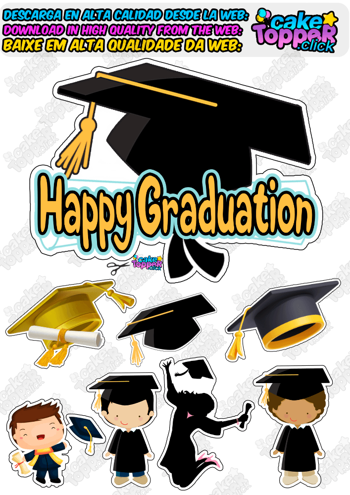 Happy Graduation cake topper printable Printable graduation ideas