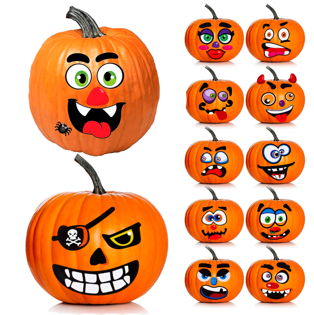 Pumpkin Decorating with Stickers Halloween craft