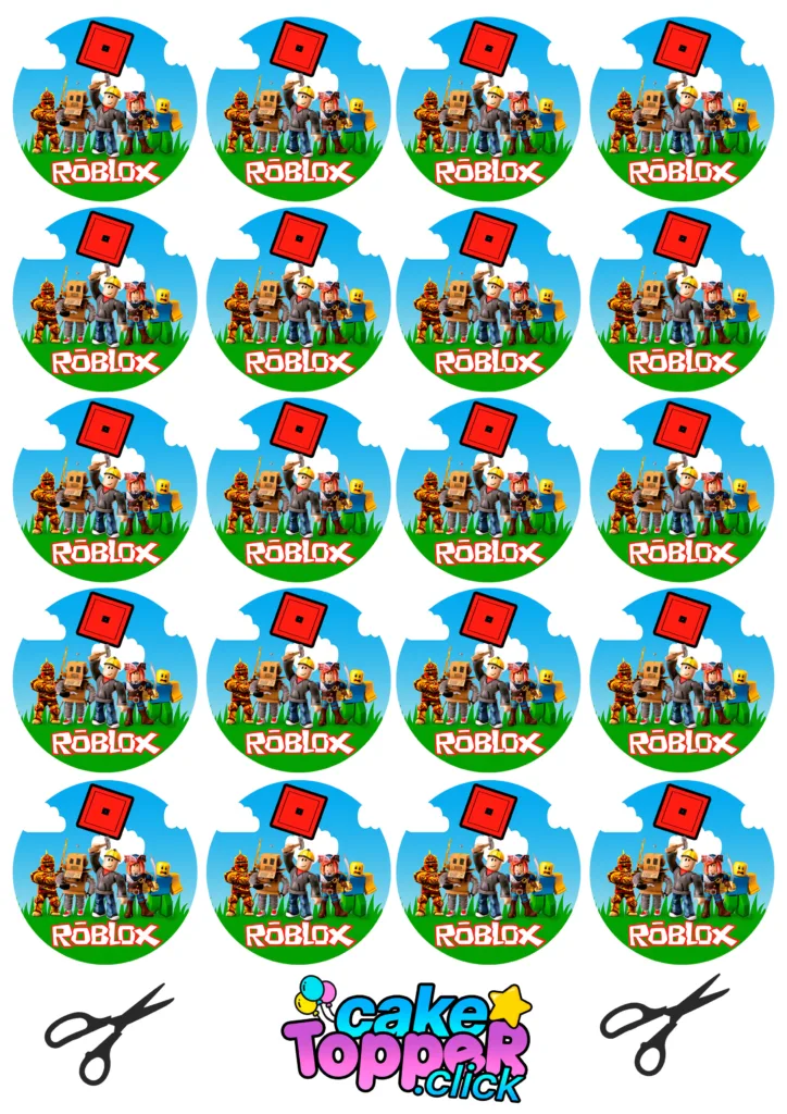 sticker para cumpleaños de roblox para imprimir