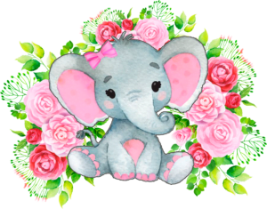 cake topper baby shower elefante rosa nena