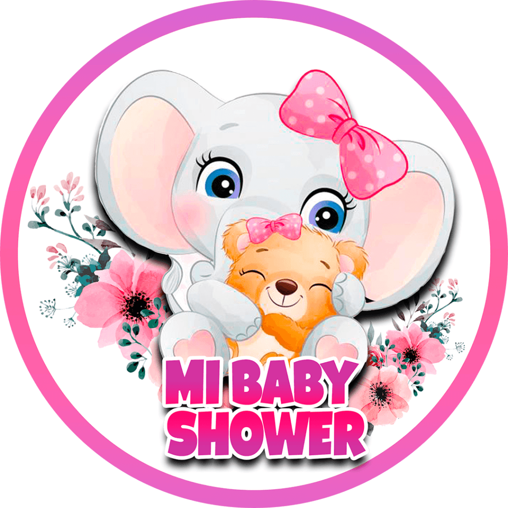 baby shower nena elefante rosa
