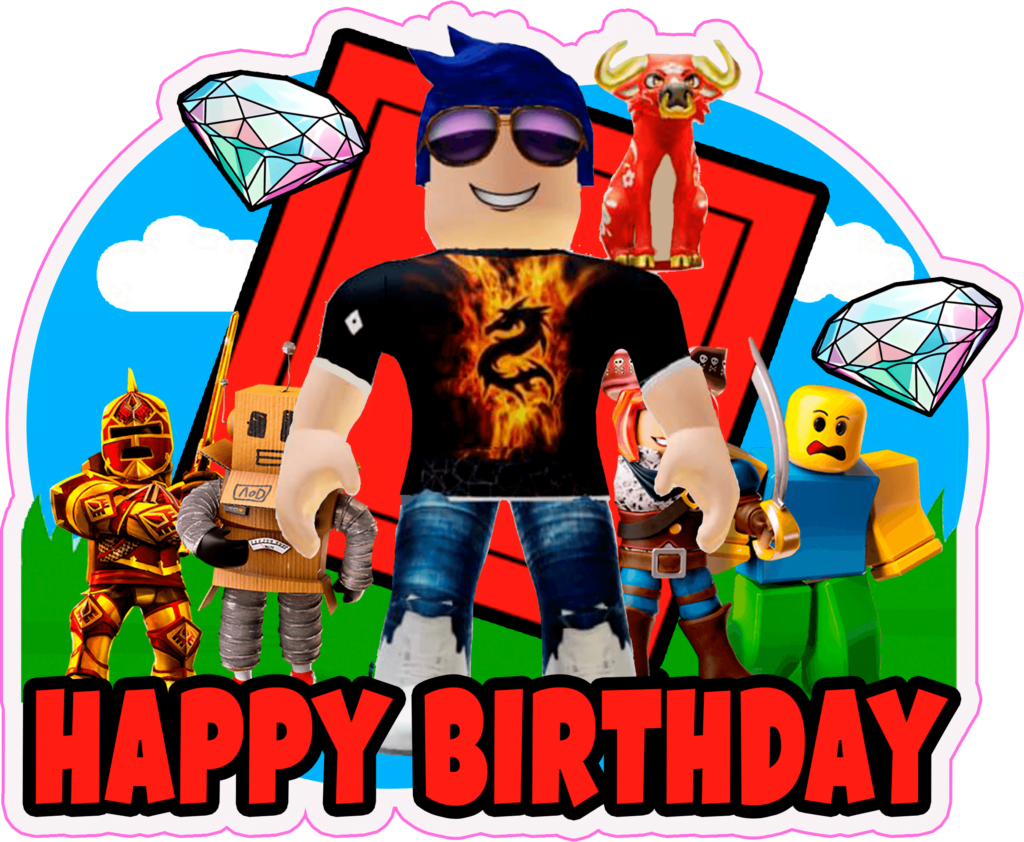 cake topper roblox Happy Birthday for print free