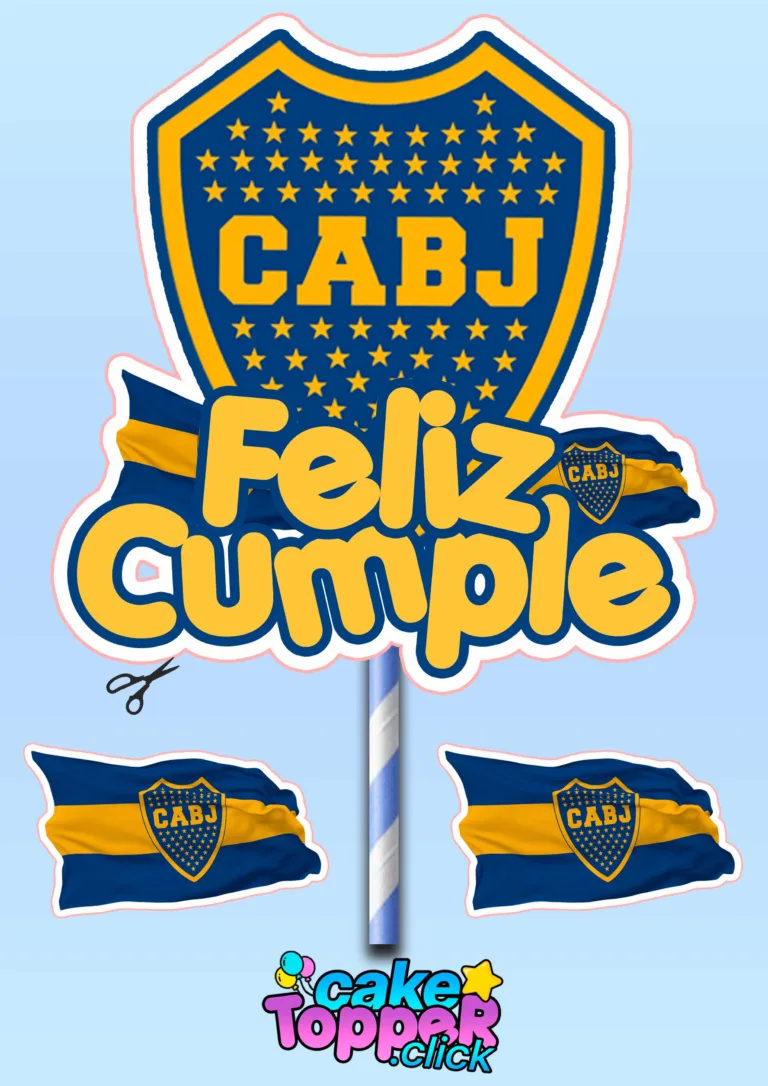 cake-topper-boca-juniors-para-imprimir-argentina-transparent