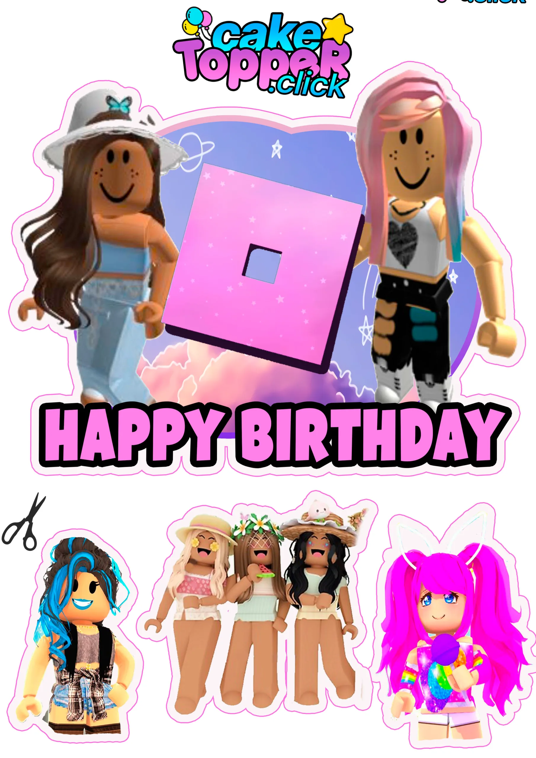 Topo de Bolo ROBLOX  Decorar cumpleaños infantil, Imprimibles para fiestas  gratis, Crear tarjetas de cumpleaños