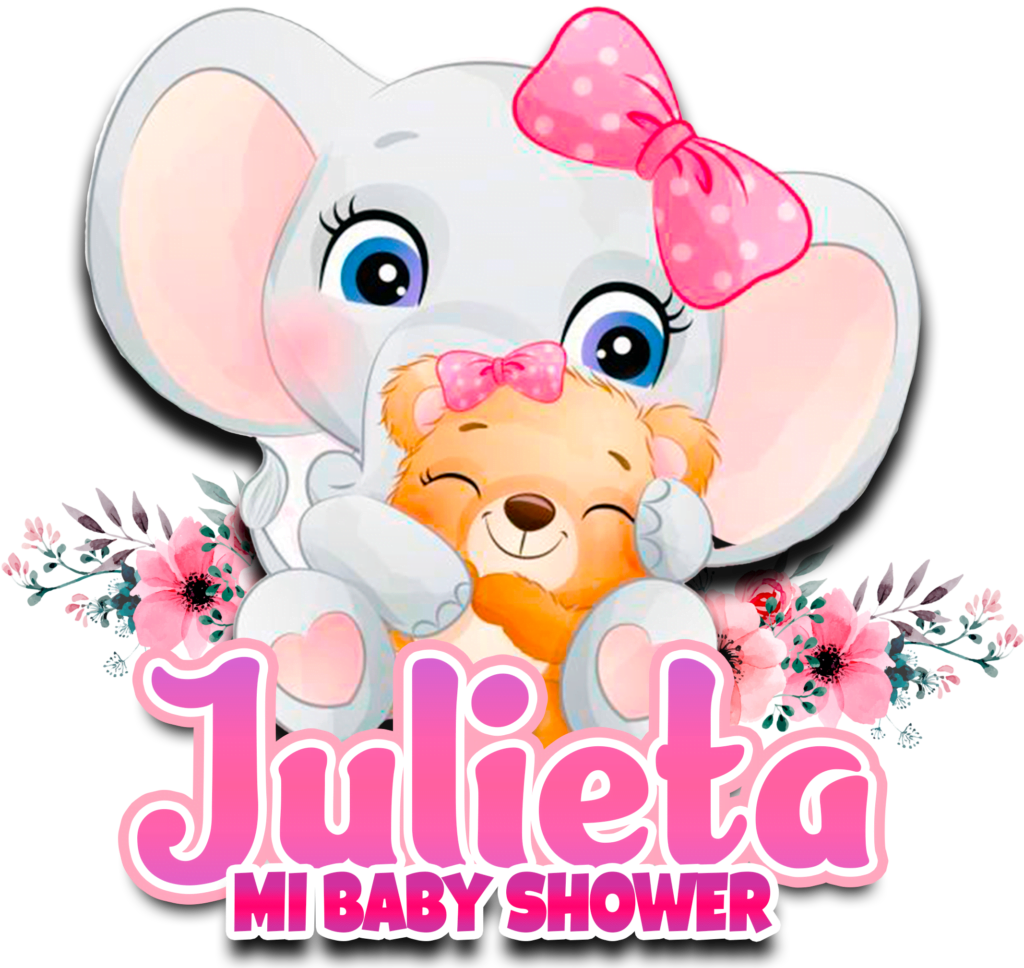 elefante baby shower nombre Julieta