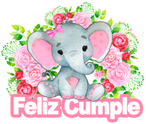 topper feliz cumple elefante nena