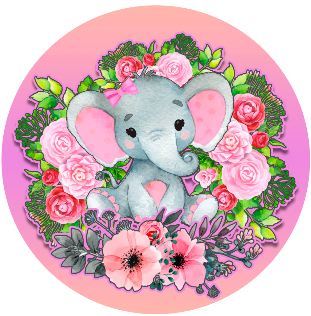 elefante baby shower sticker gratis