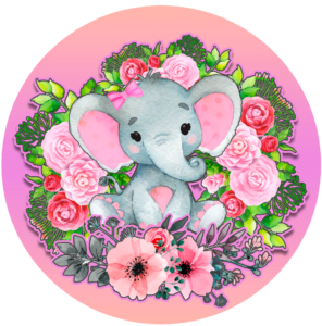 elefante baby shower sticker gratis