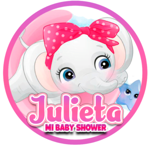 elefante baby shower sticker julieta