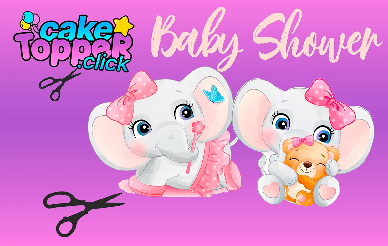 Decoraciones de elefante para Baby Shower para niña, Kit de