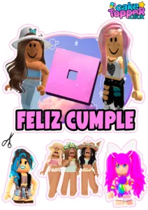 topper de roblox niña para imprimir