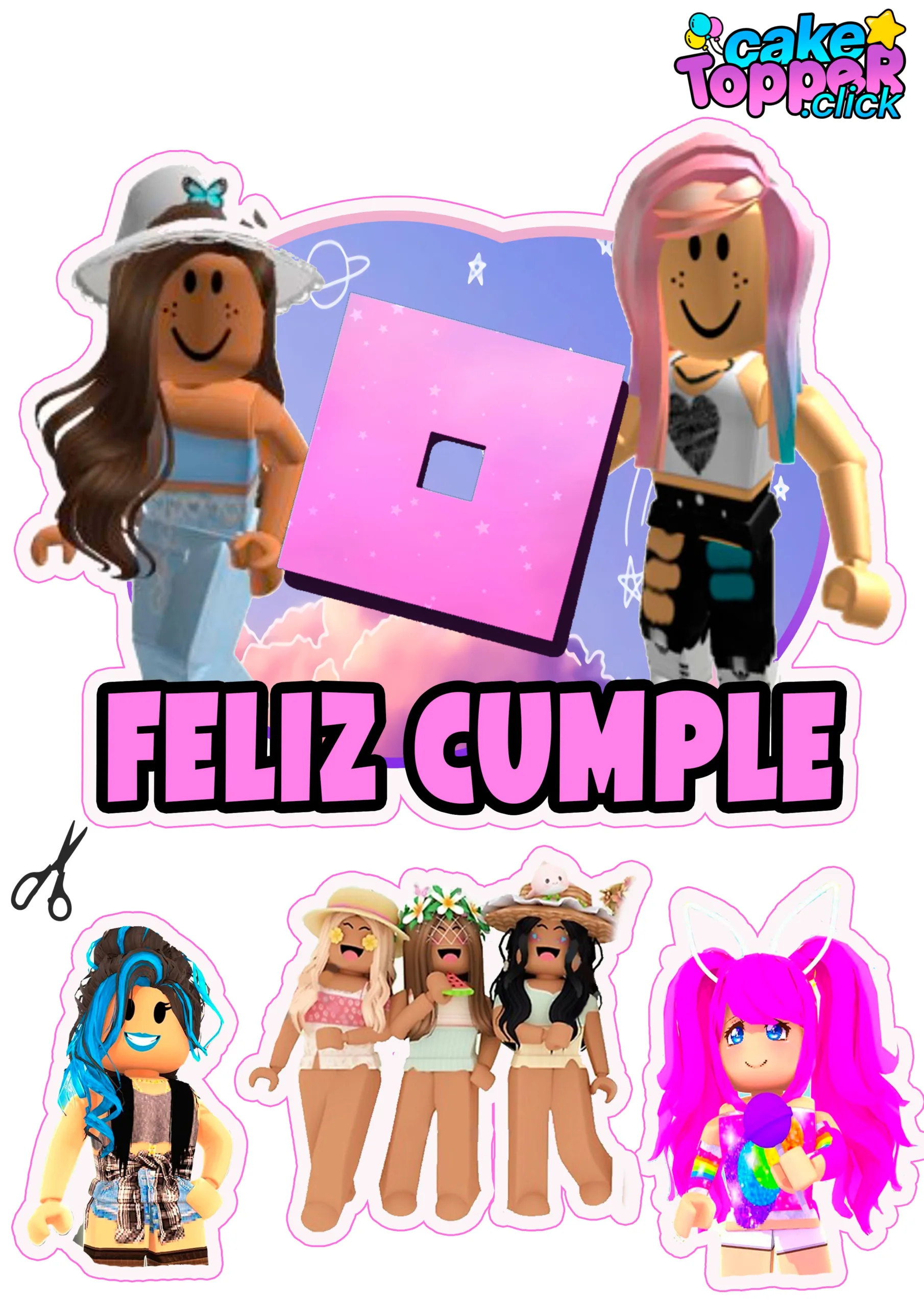 Roblox • Topper • Pennants • Stickers • Cupcake Toppers • FREE