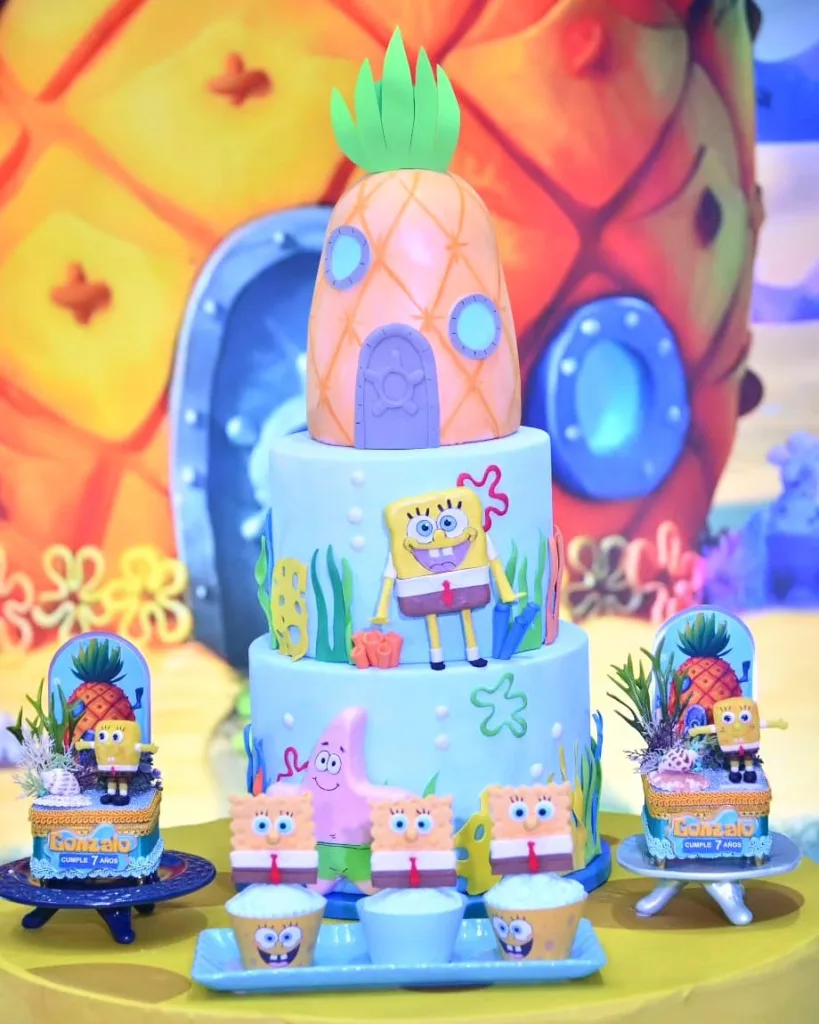 spongebob birthday cake, bolo de aniversário do bob esponja