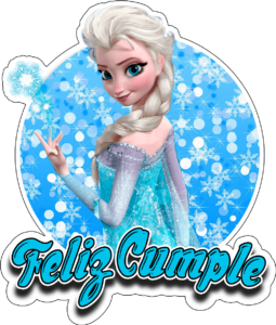 Feliz Cumple frozen topper para torta transparente