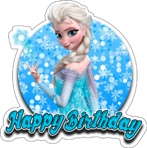 Happy Birthday Frozen cake topper free