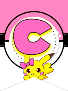 Letra C letter pokeom pikachu