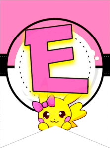 Letra E letter pokeom pikachu