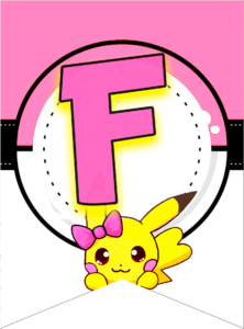 Letra F letter pokeom pikachu