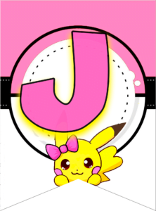 Letra J letter pokeom pikachu