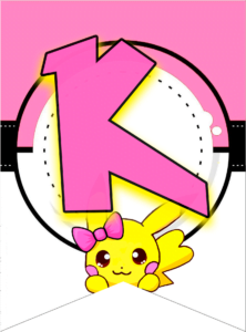 Letra K letter pokeom pikachu