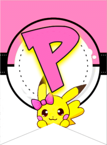 Letra P letter pokeom pikachu