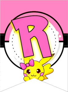 Letra R letter pokeom pikachu