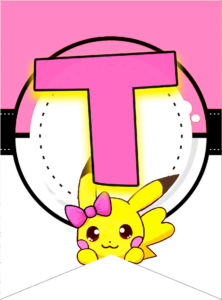 Letra T letter pokeom pikachu