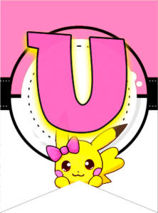 Letra U letter pokeom pikachu