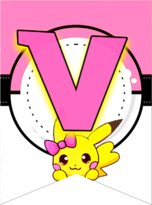 Letra V letter pokeom pikachu