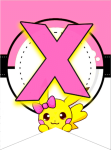 Letra X letter pokeom pikachu