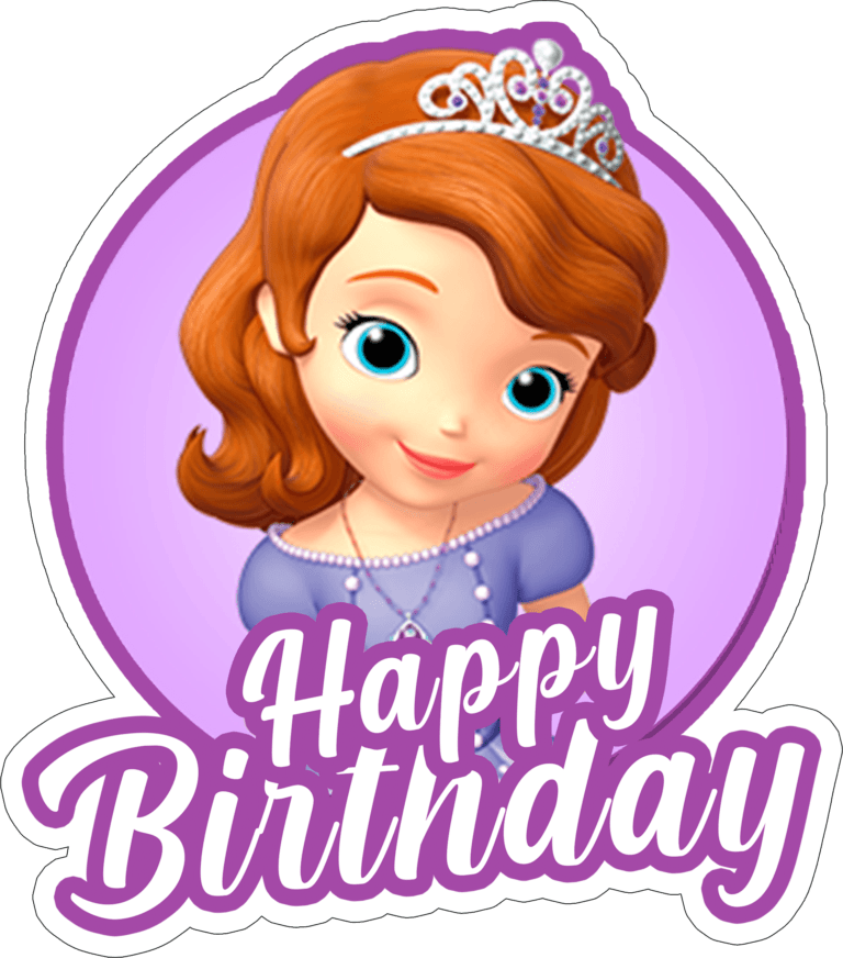 Sofia the First Birthday Free Printable Cake Topper