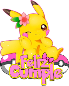 topper de pikachu niña Feliz cumple para imprimir gratis