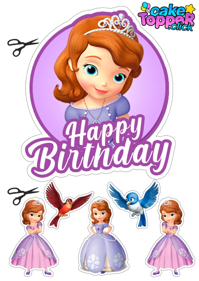 birthday-cake-topper-printable,-princess-sofia-party,-sofia-the-first-birthday-party