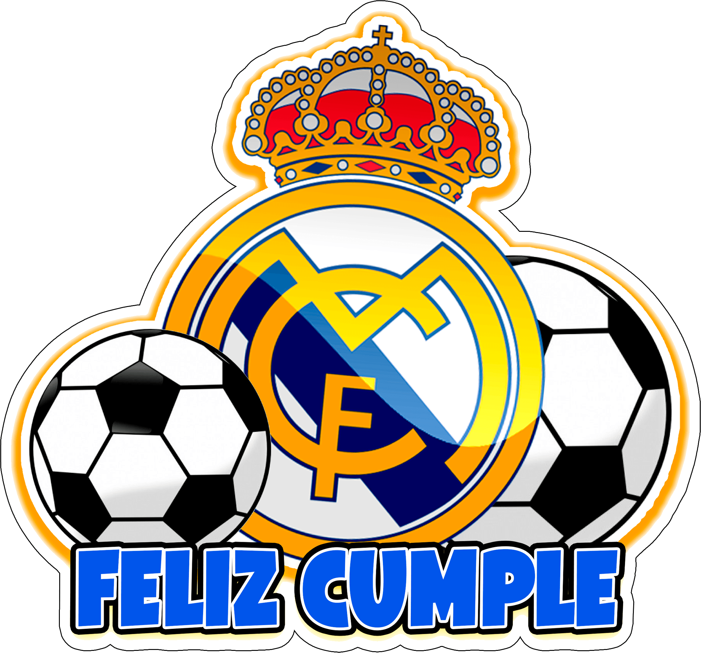 Real Madrid Feliz Cumpleaños cake Topper