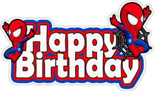 cake topper spiderman Happy Birthday PNG free Spidey