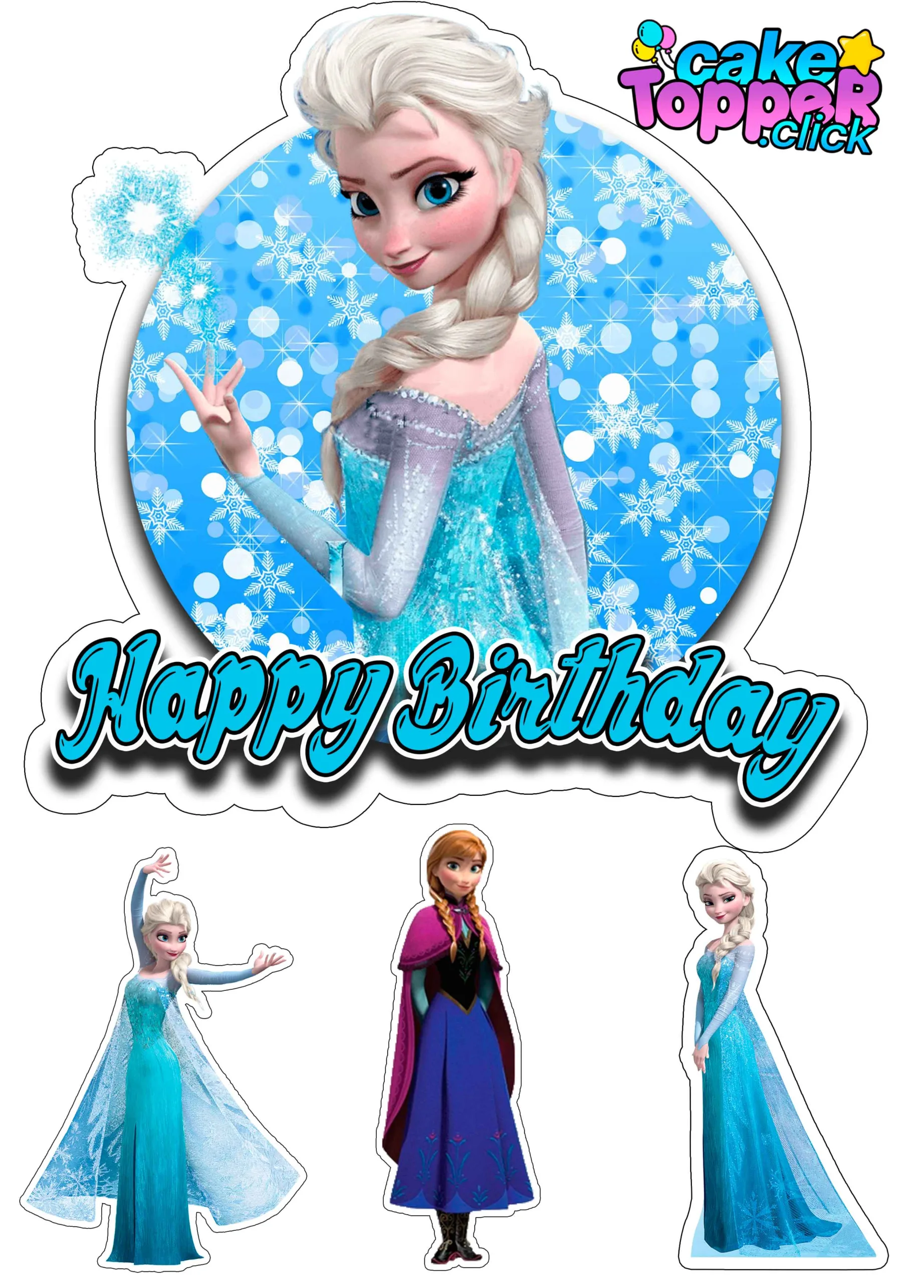 Frozen  Frozen elsa cake topper, Birthday cake topper printable, Princess cake  toppers