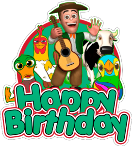 happy Birthday cake topper zenon the farmer